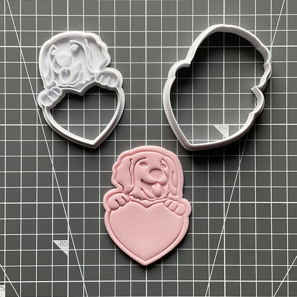 Dog with Heart Fondant Stamp|Cutter 🎁 BUNDLE DEAL 🎁