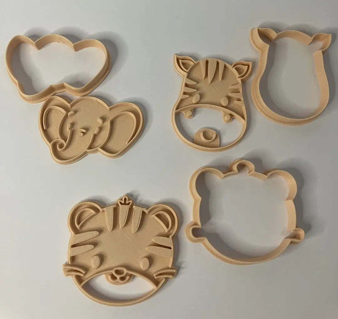 Animal Face Stamp|Cutters| Elephant|Tiger|Zebra