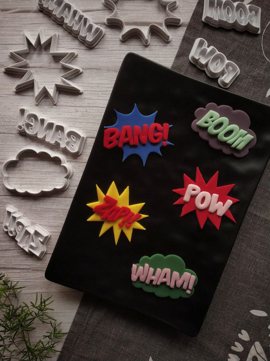 Comic Book Action Words Cutters